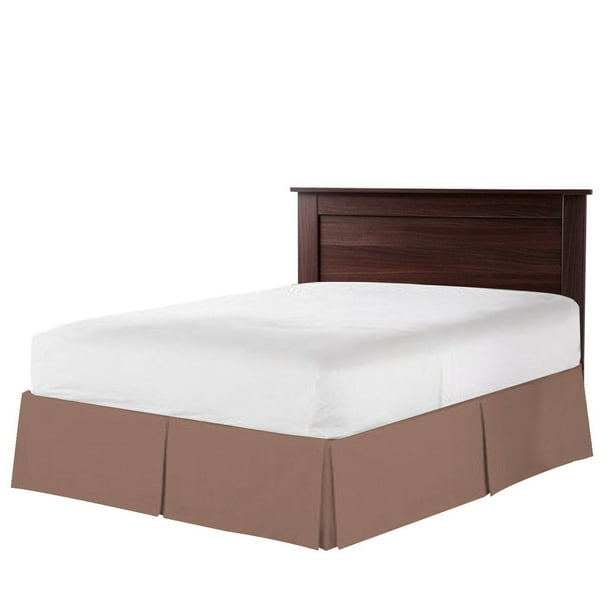 Double Brushed Microfiber Dust Ruffle, 14-Inch Tailored Drop Pleated King Bed-Skirt, Taupe, ENHANCED DURABLITY AND COMFORT - Nestl Dust Ruffles.., By Nestl Bedding,USA