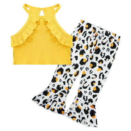 Wisremt 1-6T Girls Pant Sets Girl s 2 Piece Outfits Crop Tops and Floral Flare Bell Bottom Pants Sets
Wisremt 1-6T Girls Pant Sets Girl s 2 Piece Outfits Crop Tops and Floral Flare Bell Bottom Pants Sets