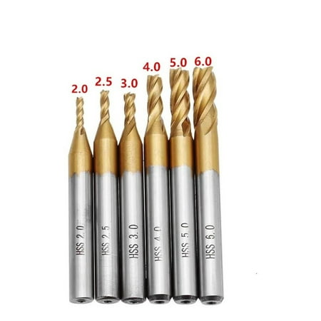 GLFSIL 6Pcs End Milling Cutter 2-6mm Titanium Coating 4 Flute Metric Straight Drill Bit
GLFSIL 6Pcs End Milling Cutter 2-6mm Titanium Coating 4 Flute Metric Straight Drill Bit