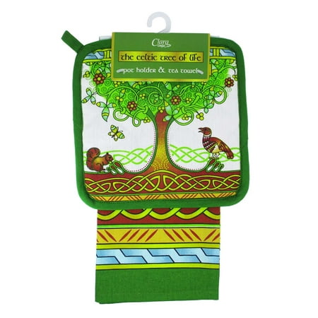 Celtic Tree of Life Tea Towel and Pot Holder Set of 2