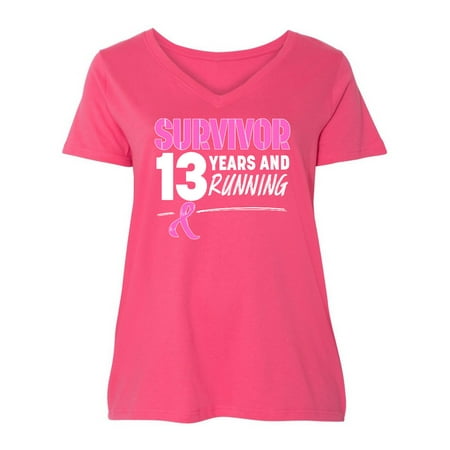 Inktastic Breast Cancer Survivor 13 Years and Running with Pink Ribbon Women s Plus Size V-Neck
Inktastic Breast Cancer Survivor 13 Years and Running with Pink Ribbon Women s Plus Size V-Neck