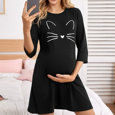 TANGNADE Women Maternity Ruched 3/4 Sleeve PrintCatDress For Daily Wearing Or Baby Shower
TANGNADE Women Maternity Ruched 3/4 Sleeve PrintCatDress For Daily Wearing Or Baby Shower