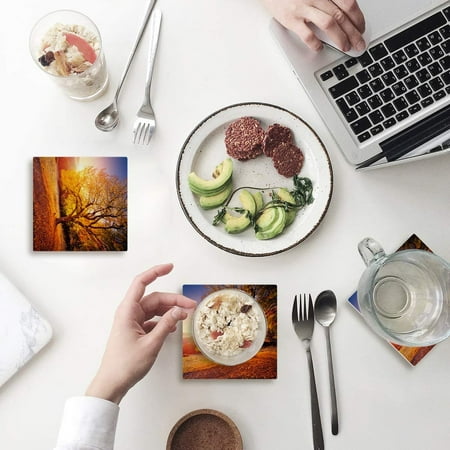 ZHANZZK Sunrise Fall Forest Landscape Set of 6 Coaster for Drinks Absorbent Ceramic Stone Coasters Cup Mat with Cork Base for Home Kitchen Room Coffee Table Bar Decor
ZHANZZK Sunrise Fall Forest Landscape Set of 6 Coaster for Drinks Absorbent Ceramic Stone Coasters Cup Mat with Cork Base for Home Kitchen Room Coffee Table Bar Decor