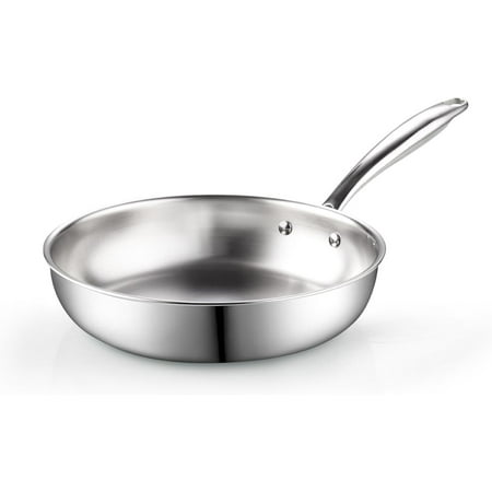 Cook N Home 8-inch Stainless Steel Frying Pan Tri-Ply Clad 18/10 Stainless Steel Skillet Sauté Cooking Fry Pan Induction Cookware Silver
Cook N Home 8-inch Stainless Steel Frying Pan Tri-Ply Clad 18/10 Stainless Steel Skillet Sauté Cooking Fry Pan Induction Cookware Silver