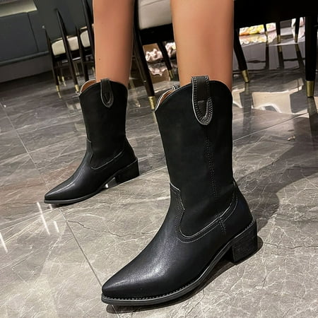Woman Shoes Fashion Women s Shoes Breathable Chunky High Heels Retro Zipper Combat Boots