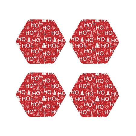 Junzan Christmas Hohoho Print Coasters for Drinks - Leather Coasters Set of 4 for Coffee Table for Housewarming/Kitchen/Bar/Decor-Hexagon
Junzan Christmas Hohoho Print Coasters for Drinks - Leather Coasters Set of 4 for Coffee Table for Housewarming/Kitchen/Bar/Decor-Hexagon