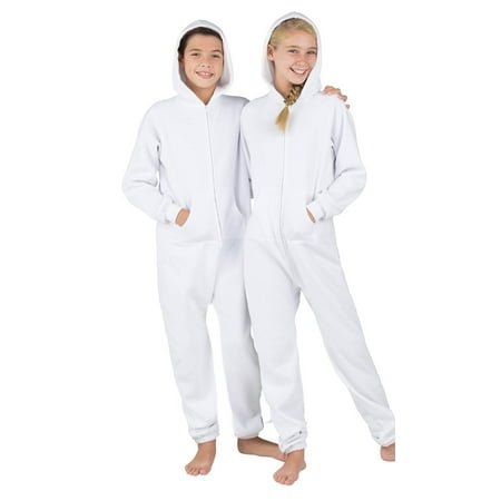 White Frosting Kids Footless Hoodie Onesie