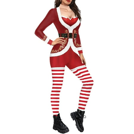 Bangyeer Women Christmas Romper Sexy 3D Print Long Sleeve High Neck One Piece Funny Skinny Xmas Jumpsuit Bodysuit
Bangyeer Women Christmas Romper Sexy 3D Print Long Sleeve High Neck One Piece Funny Skinny Xmas Jumpsuit Bodysuit