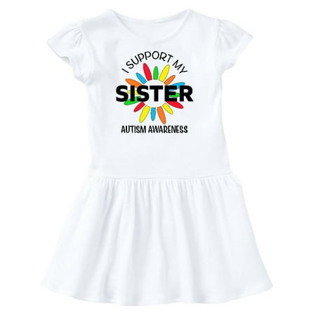 Inktastic I Support My Sister Autism Awareness Gift Toddler Girl Dress