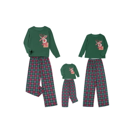 Qiylii Parent-Children Christmas Pajama Reindeer Print Tops+Plaid Pants Sleepwear Sleepsuit
Qiylii Parent-Children Christmas Pajama Reindeer Print Tops+Plaid Pants Sleepwear Sleepsuit