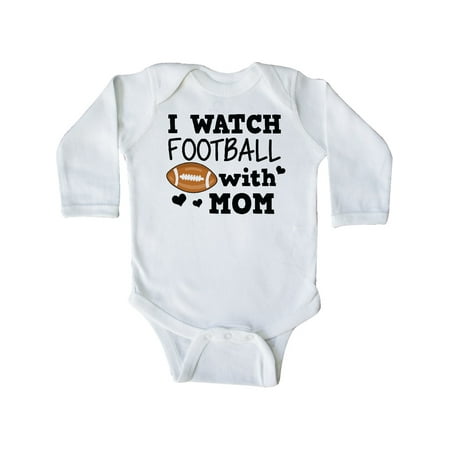 Inktastic I Watch Football with My Mom Gift Baby Boy Long Sleeve Bodysuit