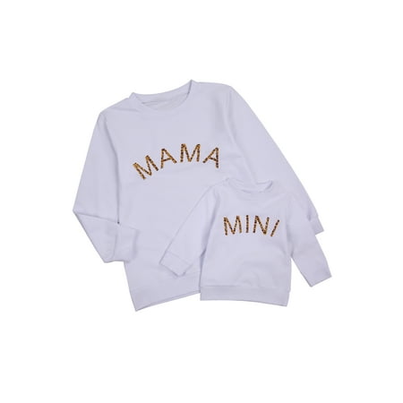 Mommy and Me Matching T-Shirt Letters Print Long Sleeve Pullover Sweater Tops Blouse Family Fall Outfit
Mommy and Me Matching T-Shirt Letters Print Long Sleeve Pullover Sweater Tops Blouse Family Fall Outfit
