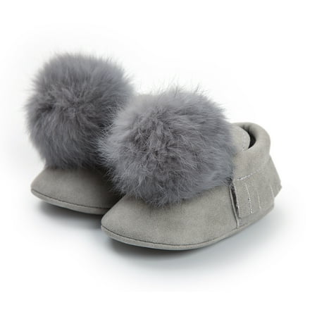 Toyella Baby soft pu leather bottom toddler shoes Grey Inner length 13cm
