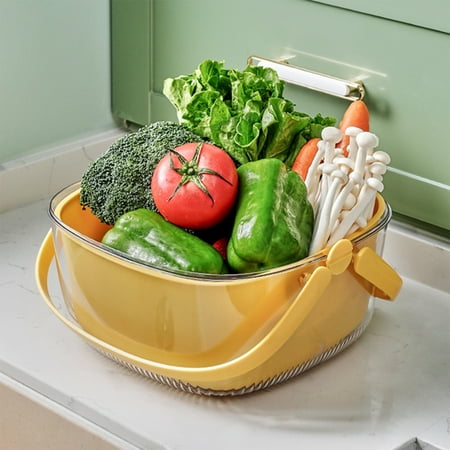 TAGOLD Double Layer Drains Basket With Cover Kitchen Fruit And Vegetable Basket Household Portable Vegetable Washing Basin Picnic Basket
TAGOLD Double Layer Drains Basket With Cover Kitchen Fruit And Vegetable Basket Household Portable Vegetable Washing Basin Picnic Basket