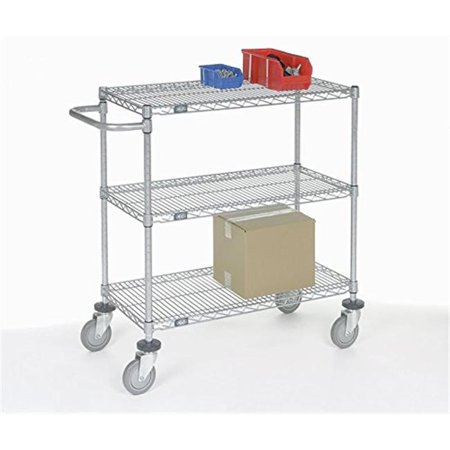 Adjustable Wire Shelf Cart in Chrome Finish, Chrome - 18 x 36 x 40 in.