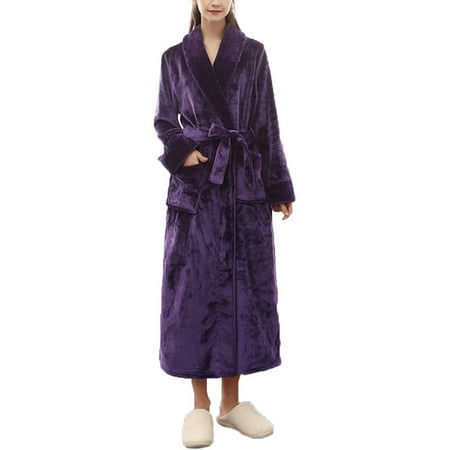 HoWD Women Men Winter Soft Solid Color Thick Warm Long Bath Robe Home Gown Sleepwear
HoWD Women Men Winter Soft Solid Color Thick Warm Long Bath Robe Home Gown Sleepwear