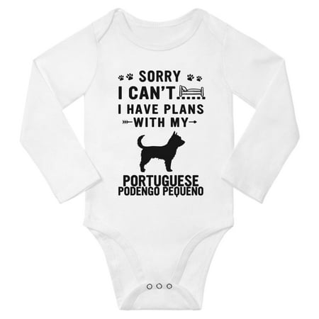 Sorry I Can t I Have Plans With My Portuguese Podengo Pequeno Baby Long Sleeve Jumpsuits (White 18-24 Months)
Sorry I Can t I Have Plans With My Portuguese Podengo Pequeno Baby Long Sleeve Jumpsuits (White 18-24 Months)