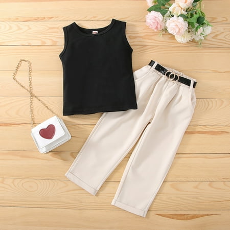 nsendm Toddler Kids Baby Girl Sleeveless Vest T Shirt Tops Long Pants 2pcs Set Summer Tracksuit Little Girl Outfits Size 7/8 Childrenscostume Black 5-6 Years
nsendm Toddler Kids Baby Girl Sleeveless Vest T Shirt Tops Long Pants 2pcs Set Summer Tracksuit Little Girl Outfits Size 7/8 Childrenscostume Black 5-6 Years