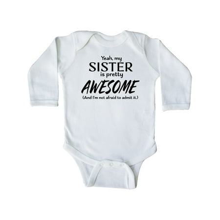 Inktastic Yeah My Sister is Pretty Awesome Gift Baby Boy or Baby Girl Long Sleeve Bodysuit
Inktastic Yeah My Sister is Pretty Awesome Gift Baby Boy or Baby Girl Long Sleeve Bodysuit