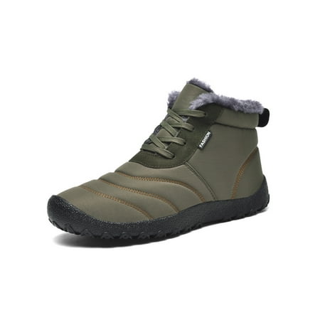 GENILU Men Warm Booties Lace Up Snow Boots Comfort Winter Shoes Mens Ankle Boot Cold Weather Plush Lining Round Toe Lightweight Khaki 9.5
GENILU Men Warm Booties Lace Up Snow Boots Comfort Winter Shoes Mens Ankle Boot Cold Weather Plush Lining Round Toe Lightweight Khaki 9.5