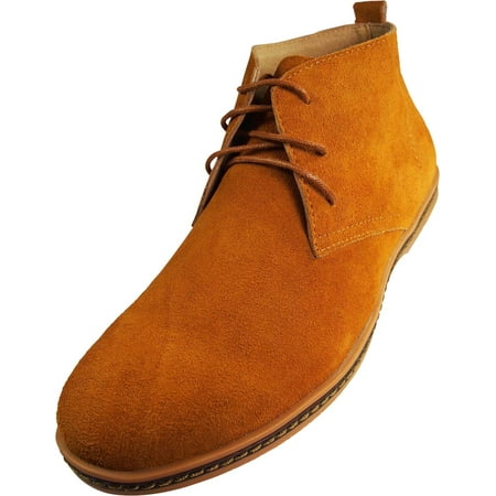 Via Farinella Mens Lace-Ups Dress Shoes Adult Male Chukka Boots Tan 7.5