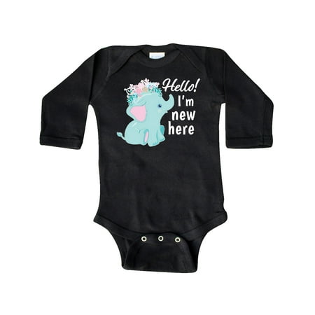 Inktastic Hello I m New Here with Cute Baby Elephant with Flower Crown Gift Baby Boy or Baby Girl Long Sleeve Bodysuit
Inktastic Hello I m New Here with Cute Baby Elephant with Flower Crown Gift Baby Boy or Baby Girl Long Sleeve Bodysuit
