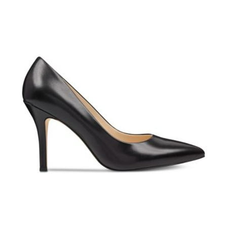 NINE WEST Womens Black Flax Stiletto Slip On Leather Dress Pumps 8 M