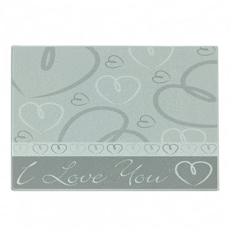 Hearts Cutting Board Romantic Hand Drawn Doodle Heart Shapes I Love You Phrase and Border Decorative Tempered Glass Cutting and Serving Board Small Size Pale Grey White Grey by Ambesonne
Hearts Cutting Board Romantic Hand Drawn Doodle Heart Shapes I Love You Phrase and Border Decorative Tempered Glass Cutting and Serving Board Small Size Pale Grey White Grey by Ambesonne