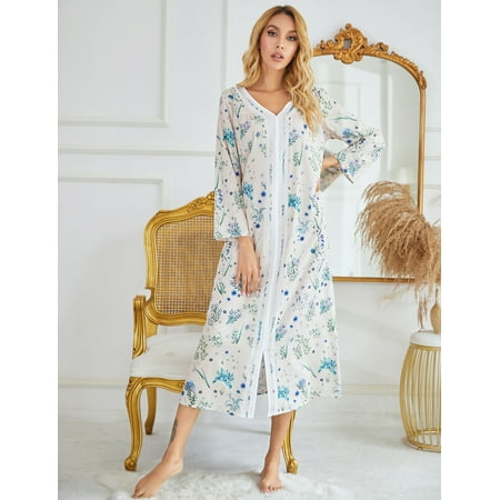 Casual Pajamas Autumn and Winter Women S Long-Sleeved Printed Nightgown European and American Loose Printed Long Nightgown
Casual Pajamas Autumn and Winter Women S Long-Sleeved Printed Nightgown European and American Loose Printed Long Nightgown