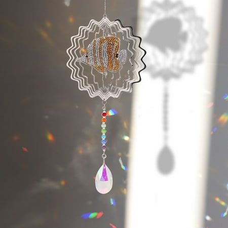 5d Glue Diy Rotary Wind Chime Crystal Pendant