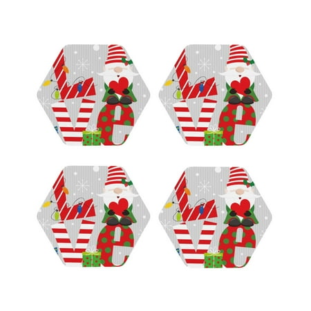 Fuzoiu Christmas Gnome With Love Print Leather Coasters Set Drink Coasters Set of 4 for Tabletop Protection Durable PVC Coasters Home Décor and Housewarming Gift-Hexagon
Fuzoiu Christmas Gnome With Love Print Leather Coasters Set Drink Coasters Set of 4 for Tabletop Protection Durable PVC Coasters Home Décor and Housewarming Gift-Hexagon