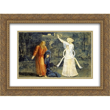 Alexander Ivanov 2x Matted 24x20 Gold Ornate Framed Art Print 'Christ in Gethsemane. The Angel.'