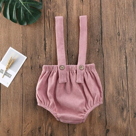 Puloru Summer Baby Boys Romper Corduroy Suspender Baby Shorts Bottoms