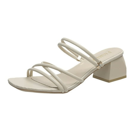 sandals for Women Fashion Summer Women Sandals Mid Heel Chunky Heel Strap Solid Color Casual Open Toe PU Dress Sandals for Women Beige
sandals for Women Fashion Summer Women Sandals Mid Heel Chunky Heel Strap Solid Color Casual Open Toe PU Dress Sandals for Women Beige