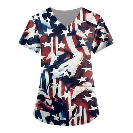 netehipn Womens Scrub Tops Printed Summer American Flag Short Sleeve Working Uniform 4th Of July Patriotic T Shirt Black L
netehipn Womens Scrub Tops Printed Summer American Flag Short Sleeve Working Uniform 4th Of July Patriotic T Shirt Black L
