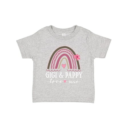 Inktastic Gigi and Pappy Love Me Rainbow Gift Toddler Toddler Girl T-Shirt