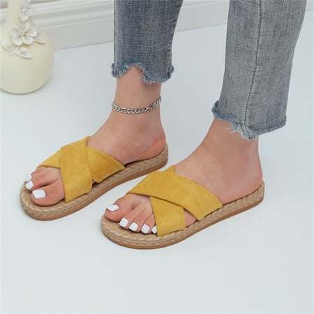 Summer Slippers For Women Beach Accesseories Flip Flops For Women Ladies Fashion Solid Color Suede Strap Straw Woven Bottom Flat Open Toe Slippers Swimming Pool Accessories Mens Women Slippers
Summer Slippers For Women Beach Accesseories Flip Flops For Women Ladies Fashion Solid Color Suede Strap Straw Woven Bottom Flat Open Toe Slippers Swimming Pool Accessories Mens Women Slippers