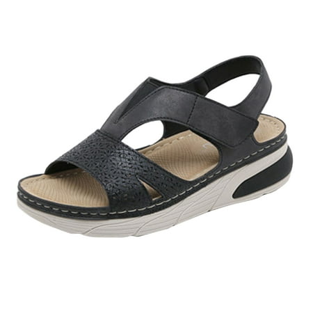 

Ramiter Platform Sandals Women s Espadrille Platform Sandals Open Toe Ankle Strap Casual Summer Sandals Black
