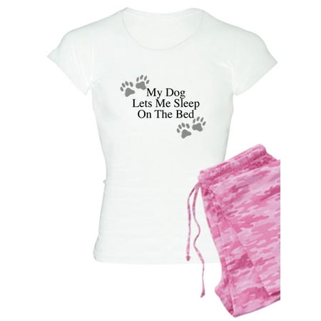 CafePress - My Dog Lets Me Sleep On The Bed Pajamas - Women s Light Pajamas
