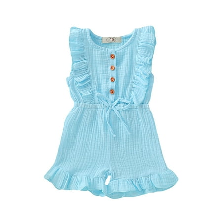 YWDJ 2022 Baby Onesies 0-24M Infant Toddler Kids Baby Girls Solid Button Sleeveless Romper Jumpsuit Clothes Blue 80
YWDJ 2022 Baby Onesies 0-24M Infant Toddler Kids Baby Girls Solid Button Sleeveless Romper Jumpsuit Clothes Blue 80