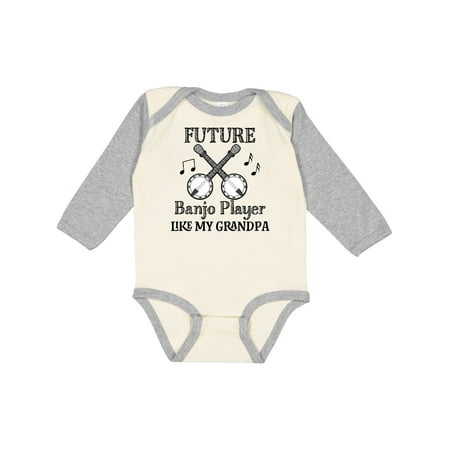 Inktastic Future Banjo Player Like Grandpa Gift Baby Boy or Baby Girl Long Sleeve Bodysuit
