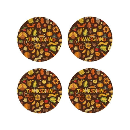 Leather Coasters Set of 4 - Thanksgiving Autumn Lightweight Non-Slip Drink Coasters for Desk Anti-Scalding Desk Cup Coasters for Office Table Decor Round Shape
Leather Coasters Set of 4 - Thanksgiving Autumn Lightweight Non-Slip Drink Coasters for Desk Anti-Scalding Desk Cup Coasters for Office Table Decor Round Shape