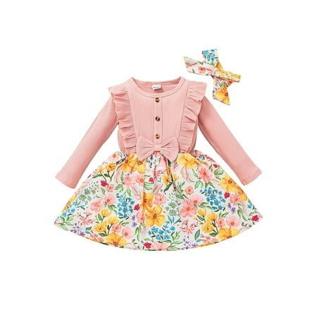 Bebiullo Toddler Kid Girls 2PCS Fall Princess Dress Ribbed Floral Print Long Sleeve Dress Hairband Outfits Clothes Pink 3 Years
Bebiullo Toddler Kid Girls 2PCS Fall Princess Dress Ribbed Floral Print Long Sleeve Dress Hairband Outfits Clothes Pink 3 Years