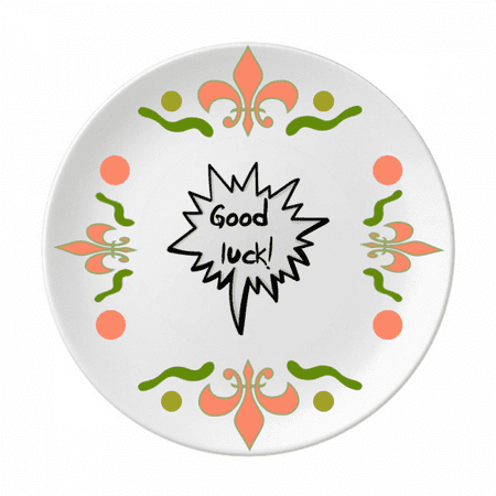 Daily Language Chat Lucky Blessing Flower Ceramics Plate Tableware Dinner Dish