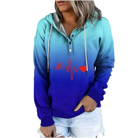 KIHOUT Promotion Hoodies Sweatshirts for Womens Gradient Heart Print Long Sleeve Button Loose Sweater Top
KIHOUT Promotion Hoodies Sweatshirts for Womens Gradient Heart Print Long Sleeve Button Loose Sweater Top