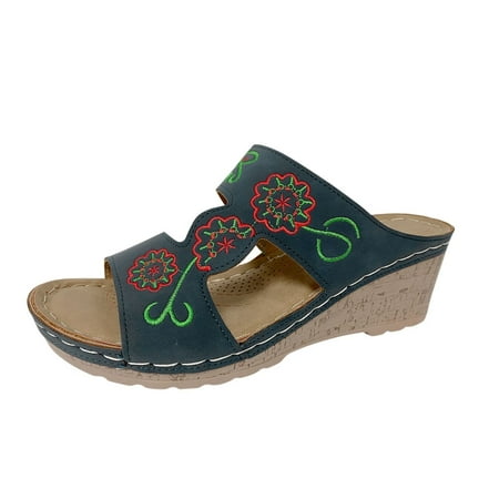 Mortilo Womens Shoes Summer Sandals Roman Slippers Round Toe Wedge Flower Embroidered Vintage Slippers PU slipper for Women Blue
Mortilo Womens Shoes Summer Sandals Roman Slippers Round Toe Wedge Flower Embroidered Vintage Slippers PU slipper for Women Blue