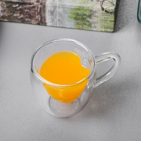 80/180ml280ML Heart Shape Glass Juice Cup Cute Double Wall Layer Lover Coffee Mug Transparent Kungfu Tea Cup Coffee Mug Gift