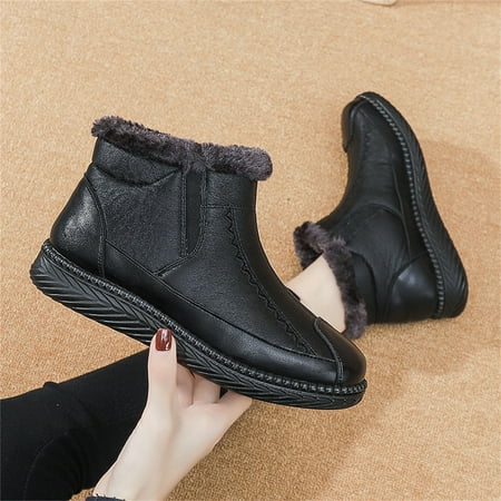 PEONAVET Womens Snow Boots Winter Warm Booties Fur Lined Anti-Slip Ankle Boots Outdoor Slip On Waterproof Booties Comfortable Warm Shoes
PEONAVET Womens Snow Boots Winter Warm Booties Fur Lined Anti-Slip Ankle Boots Outdoor Slip On Waterproof Booties Comfortable Warm Shoes