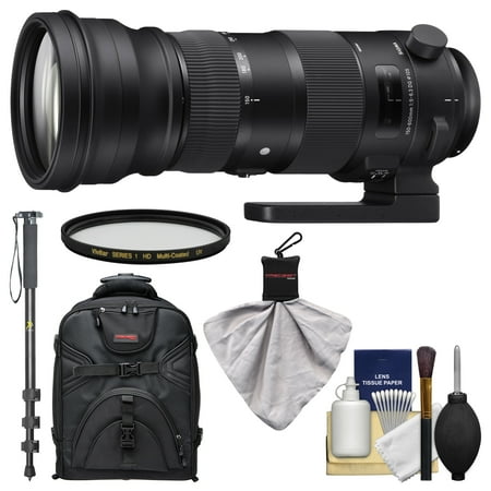 Sigma 150-600mm f\/5.0-6.3 Sports DG OS HSM Zoom Lens + Backpack + Filters + Monopod Kit for Nikon D3300, D5500, D7100, D7200, D610, D750, D810, D4s Cameras Sigma 150-600mm f\/5.0-6.3 Sports DG OS HSM Zoom Lens + Backpack + Filters + Monopod Kit for Nikon D3300, D5500, D7100, D7200, D610, D750, D810, D4s Cameras