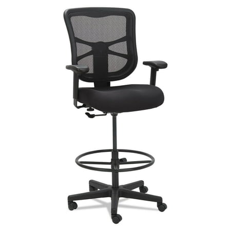 Alera EL4614 Elusion Series Adjustable Mesh Stool with Wheels, Black New